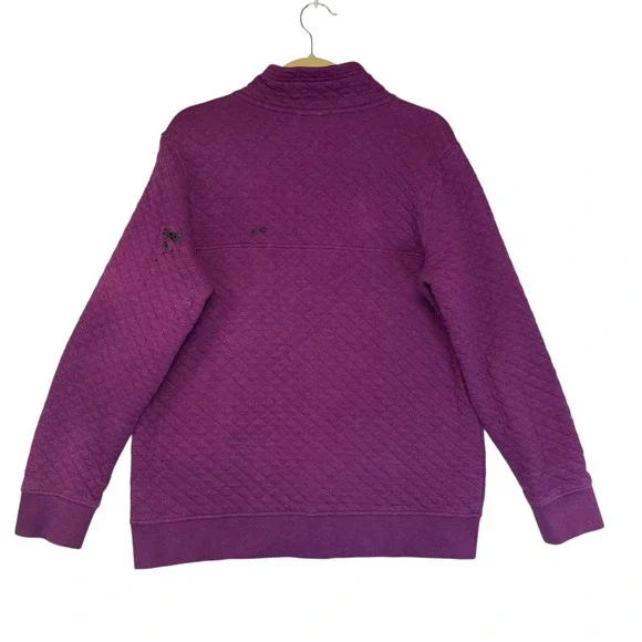 Patagonia Quilted Organic Cotton Purple Pullover Sweatshirt Women Size L - Picture 6 of 11